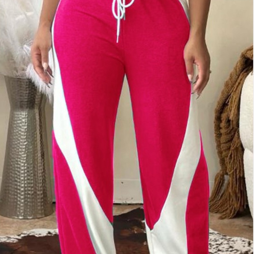 Fuchsia’ Color Block Sweats - Picture 2 of 2